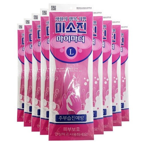 미소진 마이마더 고무장갑 L 사이즈 10매입